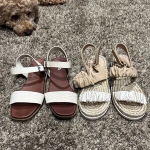 American Eagle Outfitters Sandals in White and Brown and Mia scandals EUC lot